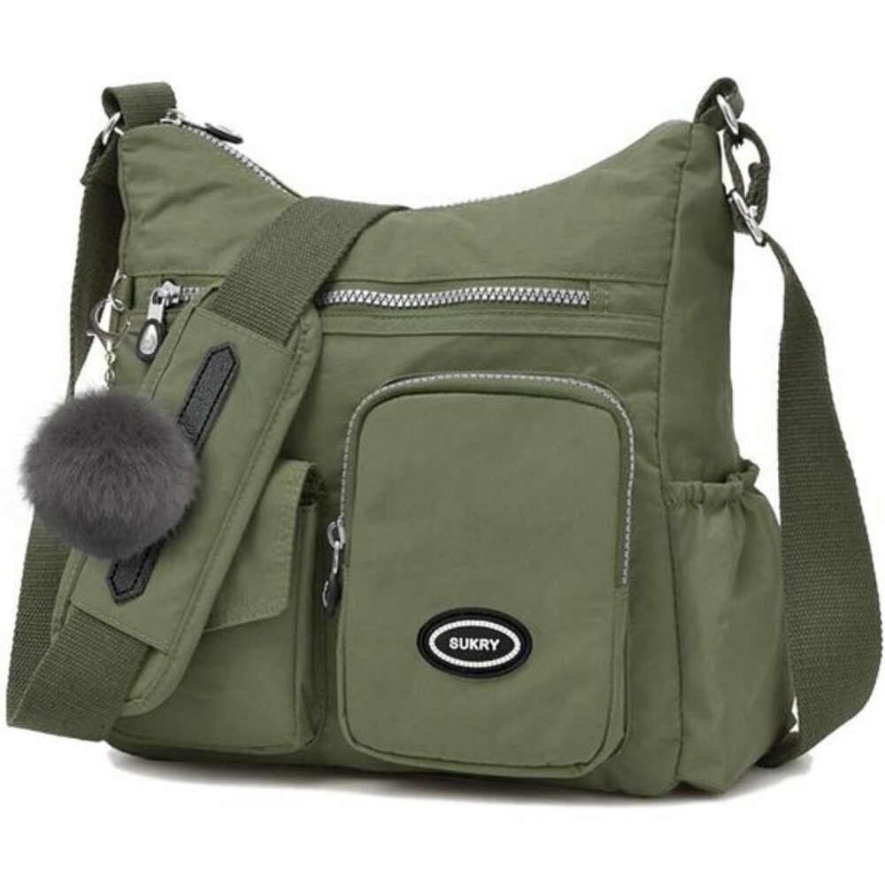 Waterproof Nylon Crossbody Bag with RFID Pocket Travel Shoulder Purse Tote